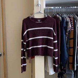 Maroon Striped Sweater